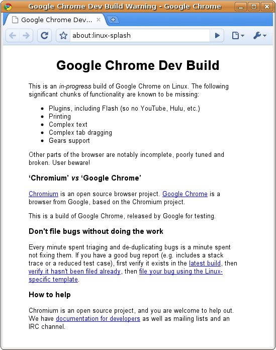 Google Chrome Ubuntu Ventana de Inicio